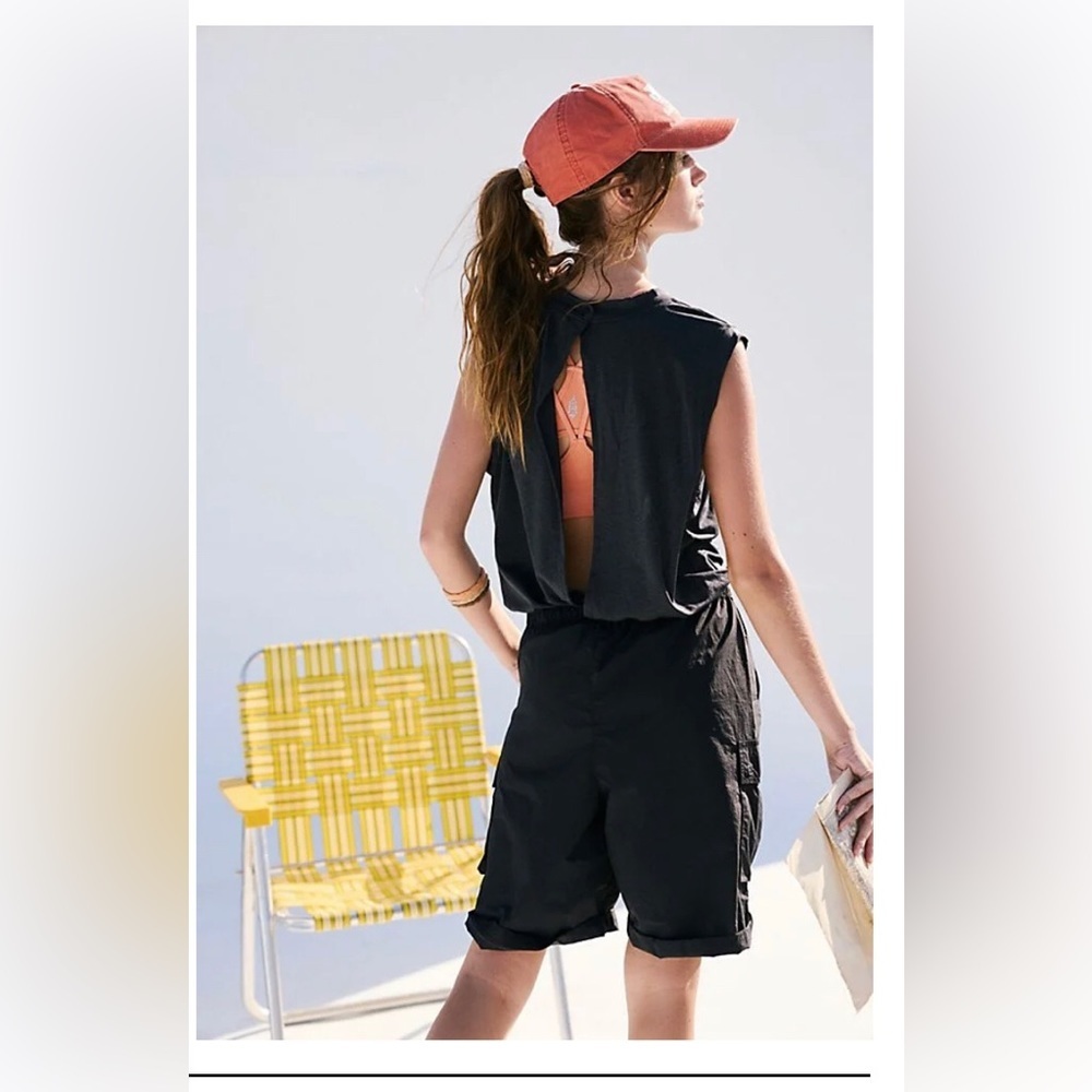 FP Movement Lead The Way black sleeveless open back Romper size medium brandnew